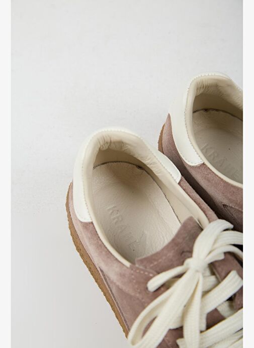 Krahe Palminteri 2 Erkek Hakiki Deri Bağcıklı Vizon -Ekru Sneakers - Görsel 5