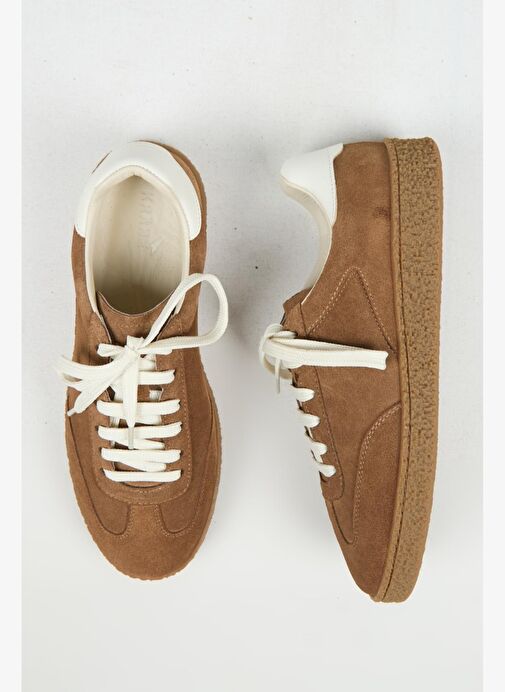 Krahe Palminteri 2 Erkek Hakiki Deri Bağcıklı Kum-Ekru Sneakers - Görsel 2