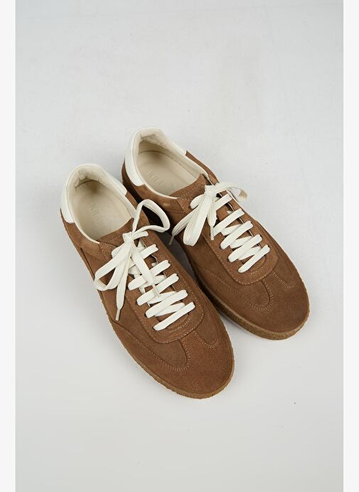 Krahe Palminteri 2 Erkek Hakiki Deri Bağcıklı Kum-Ekru Sneakers - Görsel 4