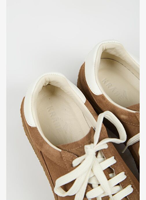 Krahe Palminteri 2 Erkek Hakiki Deri Bağcıklı Kum-Ekru Sneakers - Görsel 6