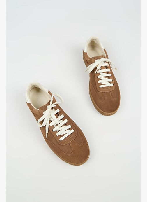 Krahe Palminteri 2 Erkek Hakiki Deri Bağcıklı Kum-Ekru Sneakers - Görsel 7