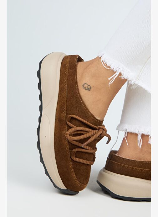 Manijero Koralia Kadın Hakiki Deri Sabo Taba Terlik - Görsel 2