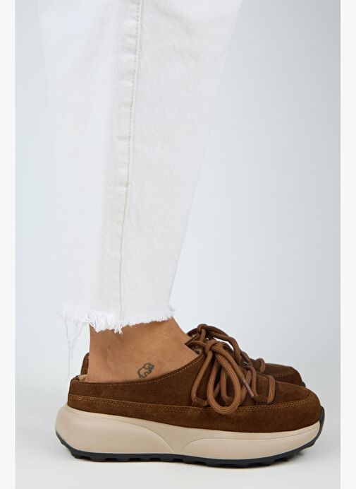 Manijero Koralia Kadın Hakiki Deri Sabo Taba Terlik - Görsel 3