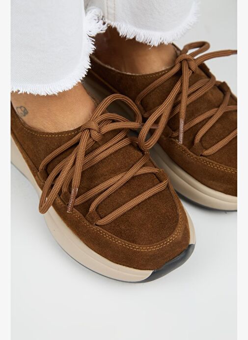 Manijero Koralia Kadın Hakiki Deri Sabo Taba Terlik - Görsel 5