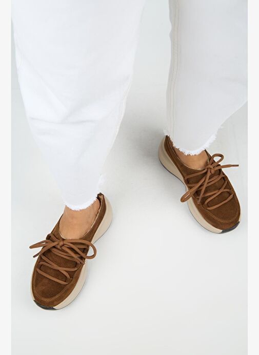 Manijero Koralia Kadın Hakiki Deri Sabo Taba Terlik - Görsel 9