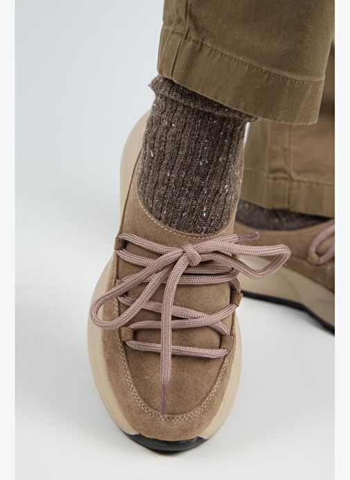 Manijero Koralia Kadın Hakiki Deri Sabo Vizon Terlik - Görsel 6