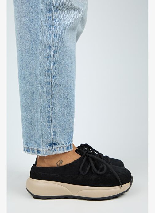 Manijero Koralia Kadın Hakiki Deri Sabo Siyah Terlik - Görsel 2