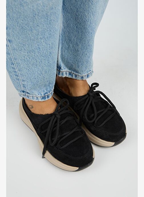 Manijero Koralia Kadın Hakiki Deri Sabo Siyah Terlik - Görsel 3