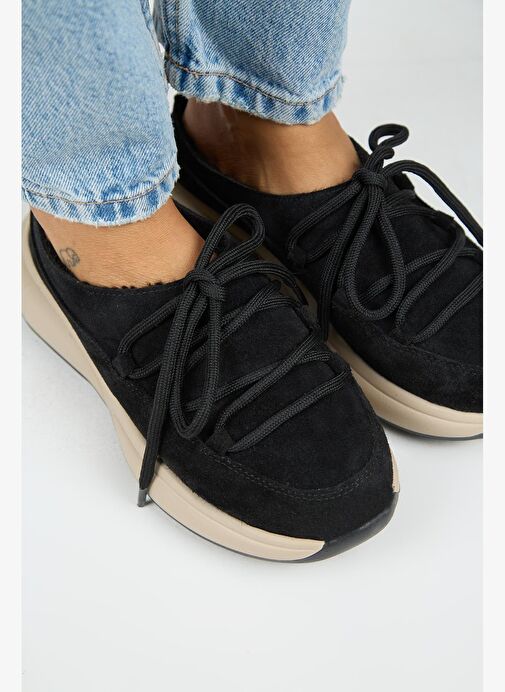 Manijero Koralia Kadın Hakiki Deri Sabo Siyah Terlik - Görsel 4