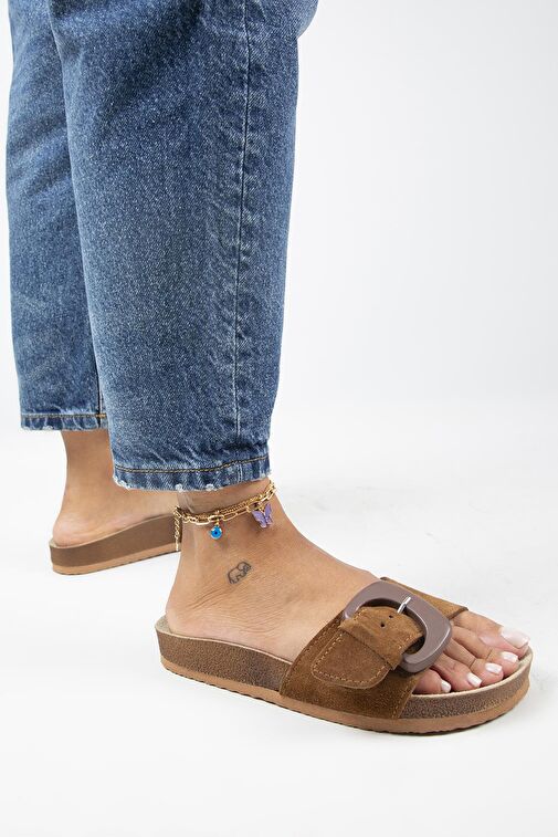 Manijero Taba Kadın Süet Terlik MNJ.001.03 - Görsel 2