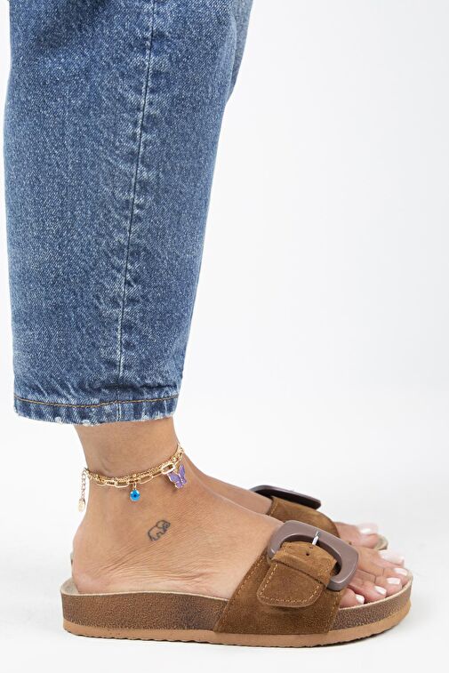 Manijero Taba Kadın Süet Terlik MNJ.001.03 - Görsel 3