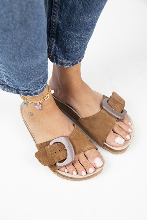 Manijero Taba Kadın Süet Terlik MNJ.001.03 - Görsel 4