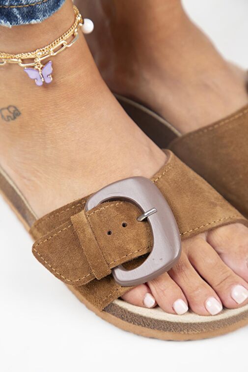 Manijero Taba Kadın Süet Terlik MNJ.001.03 - Görsel 5