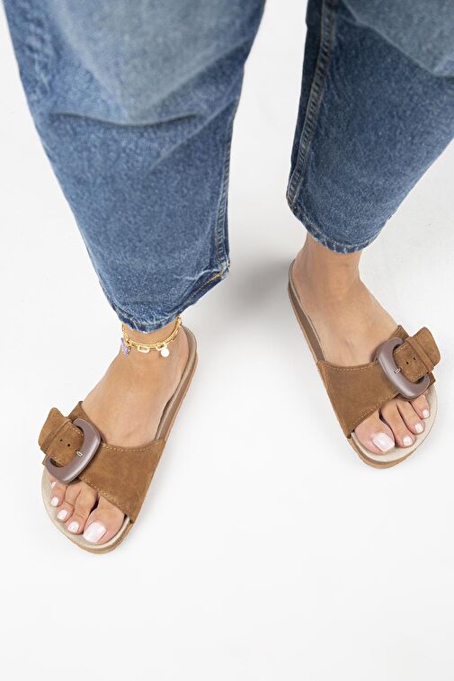 Manijero Taba Kadın Süet Terlik MNJ.001.03 - Görsel 8