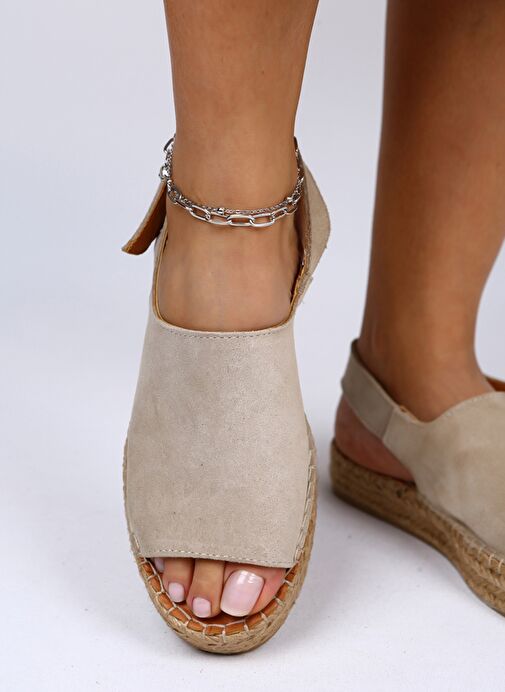 Manijero Bej Kadın Süet Sandalet MNJ.007.02 - Görsel 5