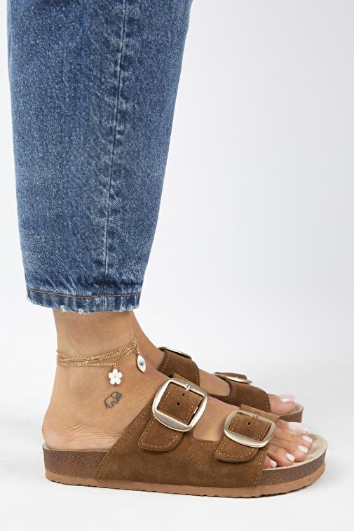 Manijero Taba Kadın Süet Terlik MNJ.010.08 - Görsel 3