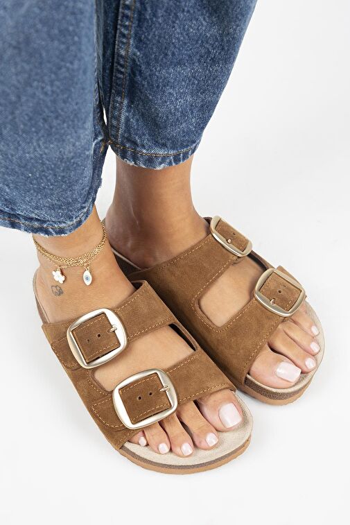 Manijero Taba Kadın Süet Terlik MNJ.010.08 - Görsel 4