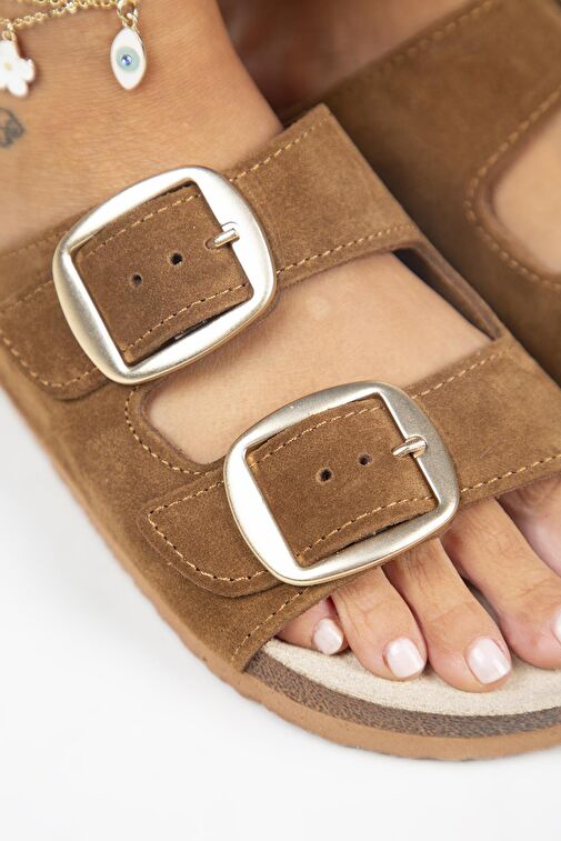 Manijero Taba Kadın Süet Terlik MNJ.010.08 - Görsel 5