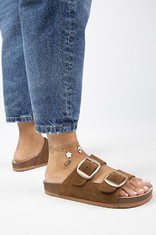 Manijero Taba Kadın Süet Terlik MNJ.010.08 - Görsel 7