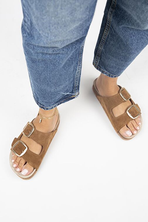 Manijero Taba Kadın Süet Terlik MNJ.010.08 - Görsel 8