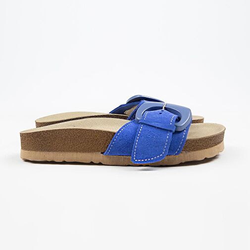 Manijero Mavi Kadın Deri Terlik MNJ.001.08 - Görsel 9