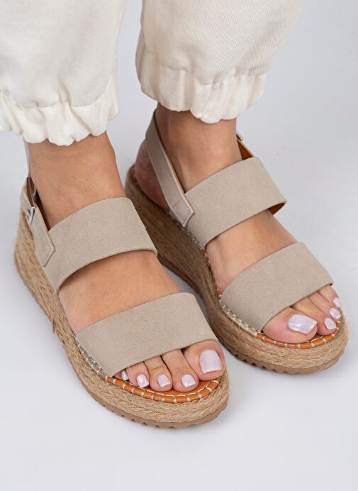 Manijero Bej Kadın Deri Espadril MNJ.026.01 - Görsel 6