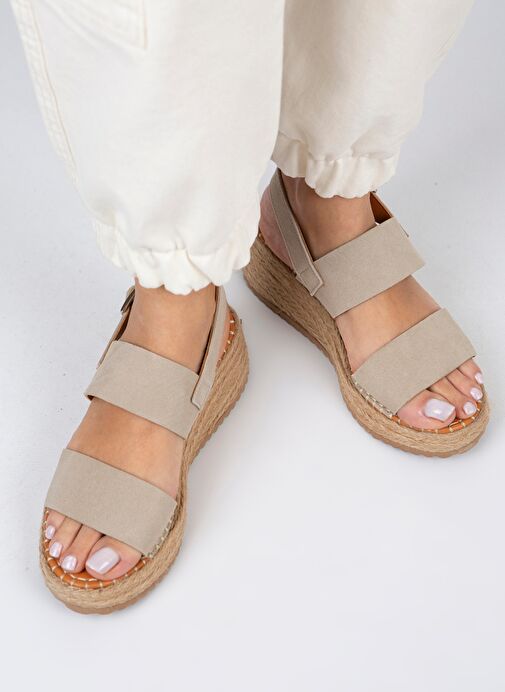 Manijero Bej Kadın Deri Espadril MNJ.026.01 - Görsel 3