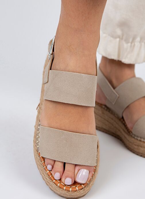 Manijero Bej Kadın Deri Espadril MNJ.026.01 - Görsel 7