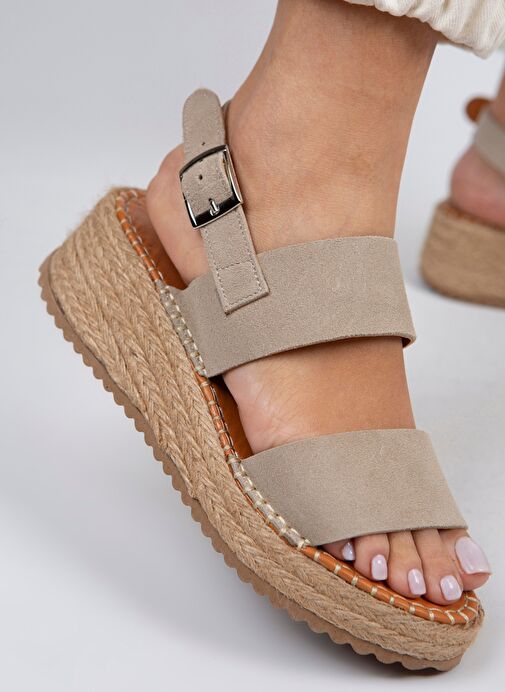 Manijero Bej Kadın Deri Espadril MNJ.026.01 - Görsel 2
