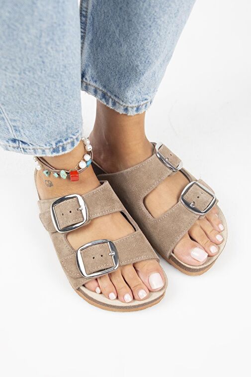 Manijero Vizon Kadın Süet Terlik MNJ.010.15 - Görsel 2