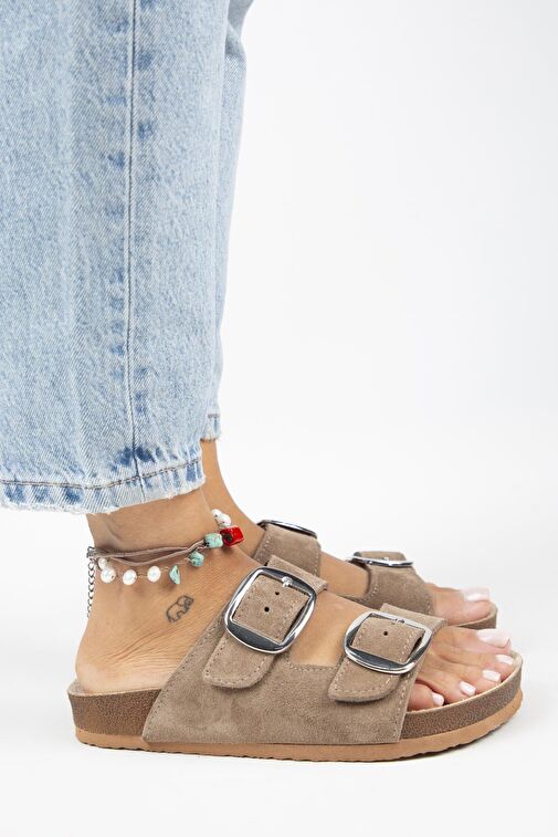 Manijero Vizon Kadın Süet Terlik MNJ.010.15 - Görsel 3