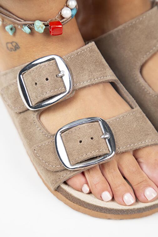 Manijero Vizon Kadın Süet Terlik MNJ.010.15 - Görsel 4