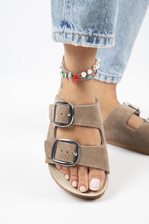 Manijero Vizon Kadın Süet Terlik MNJ.010.15 - Görsel 5