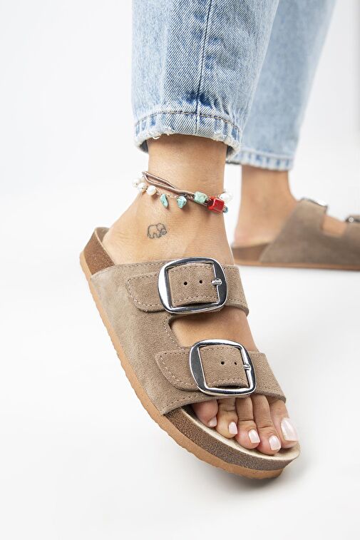 Manijero Vizon Kadın Süet Terlik MNJ.010.15 - Görsel 6