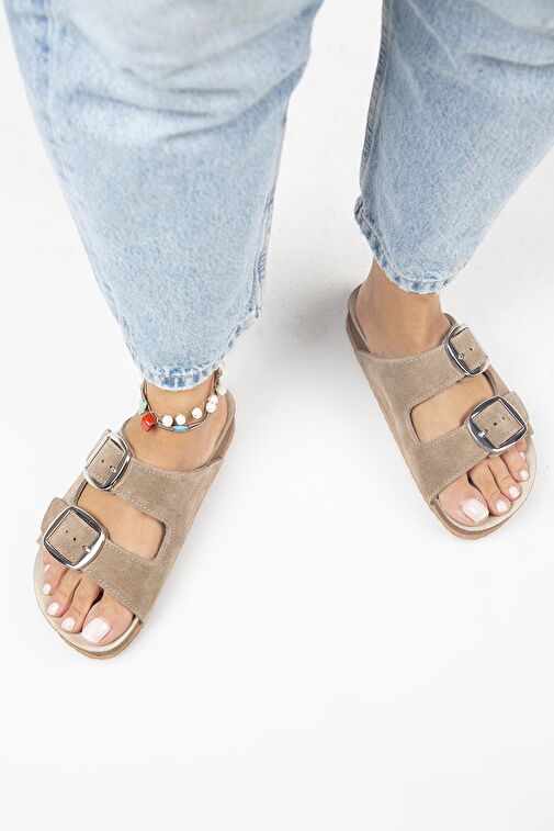 Manijero Vizon Kadın Süet Terlik MNJ.010.15 - Görsel 7