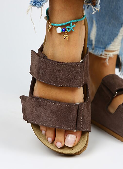 Manijero Kahverengi Kadın Süet Terlik MNJ.009.06 - Görsel 2