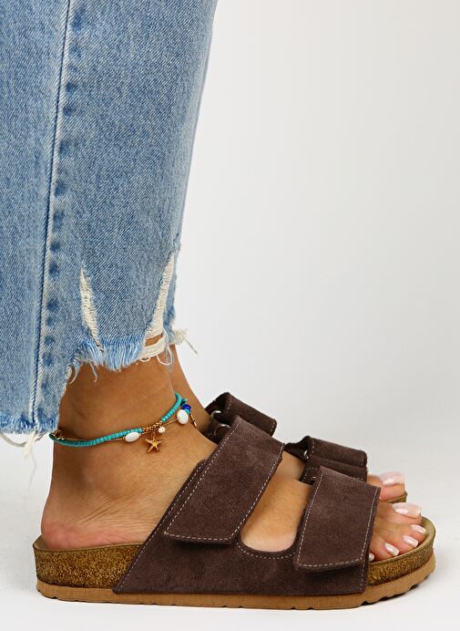 Manijero Kahverengi Kadın Süet Terlik MNJ.009.06 - Görsel 4