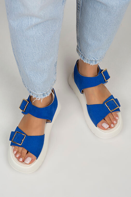 Manijero Mavi Kadın Süet Sandalet MNJ.032.06 - Görsel 7