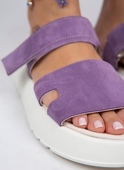 Manijero Lila Kadın Süet Terlik MNJ.031.05 - Görsel 5