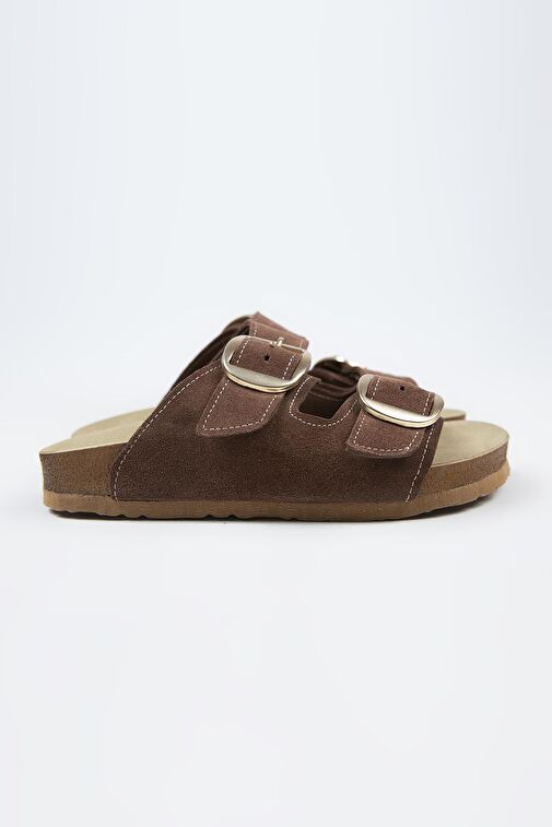 Manijero Kahverengi Kadın Süet Terlik MNJ.010.18 - Görsel 7