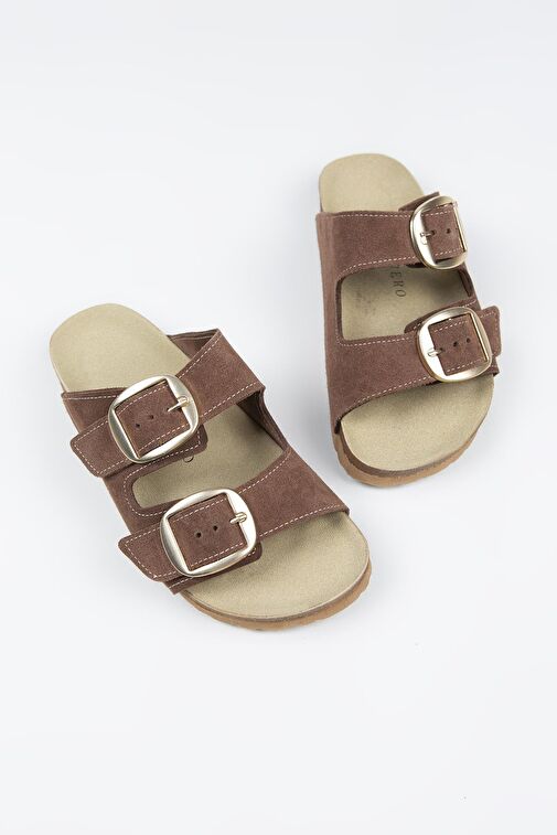 Manijero Kahverengi Kadın Süet Terlik MNJ.010.18 - Görsel 8