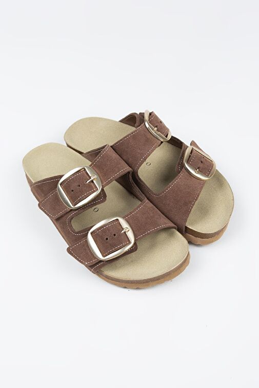 Manijero Kahverengi Kadın Süet Terlik MNJ.010.18 - Görsel 9