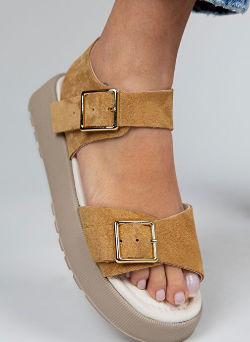 Manijero Hardal Kadın Süet Sandalet MNJ.032.07 - Görsel 2