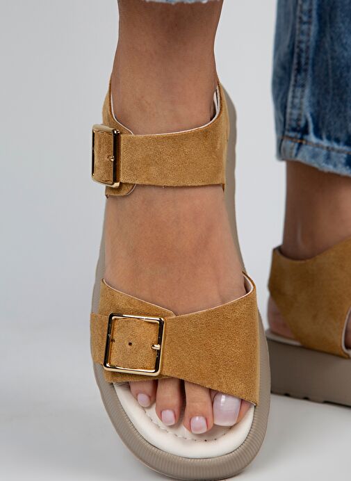 Manijero Hardal Kadın Süet Sandalet MNJ.032.07 - Görsel 6