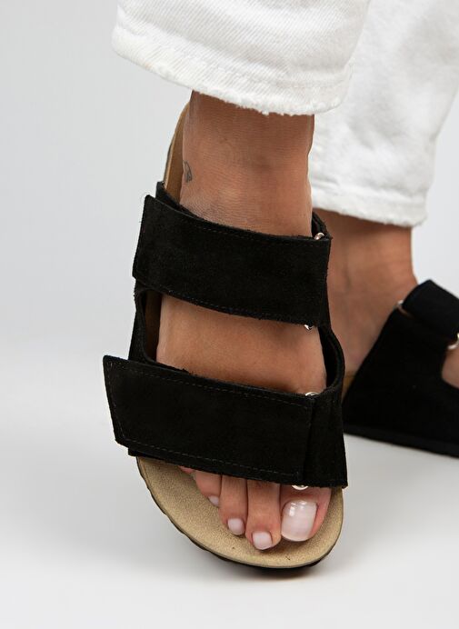 Manijero Siyah Kadın Süet Terlik MNJ.009.09 - Görsel 10