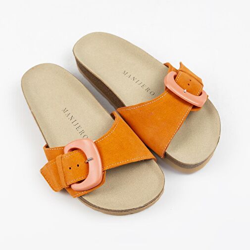 Manijero Turuncu Kadın Süet Terlik MNJ.001.11 - Görsel 8