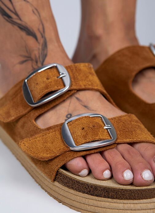 Manijero Taba Kadın Süet Terlik MNJ.038.02 - Görsel 5