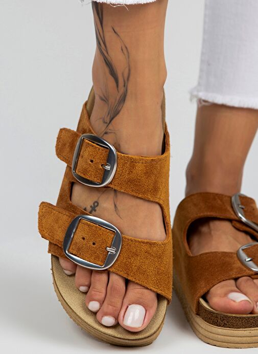 Manijero Taba Kadın Süet Terlik MNJ.038.02 - Görsel 2