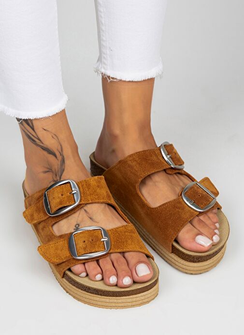 Manijero Taba Kadın Süet Terlik MNJ.038.02 - Görsel 4