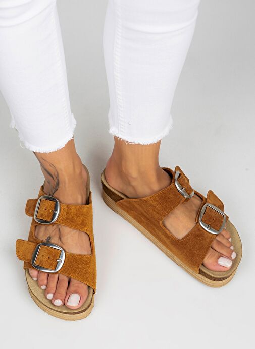 Manijero Taba Kadın Süet Terlik MNJ.038.02 - Görsel 6